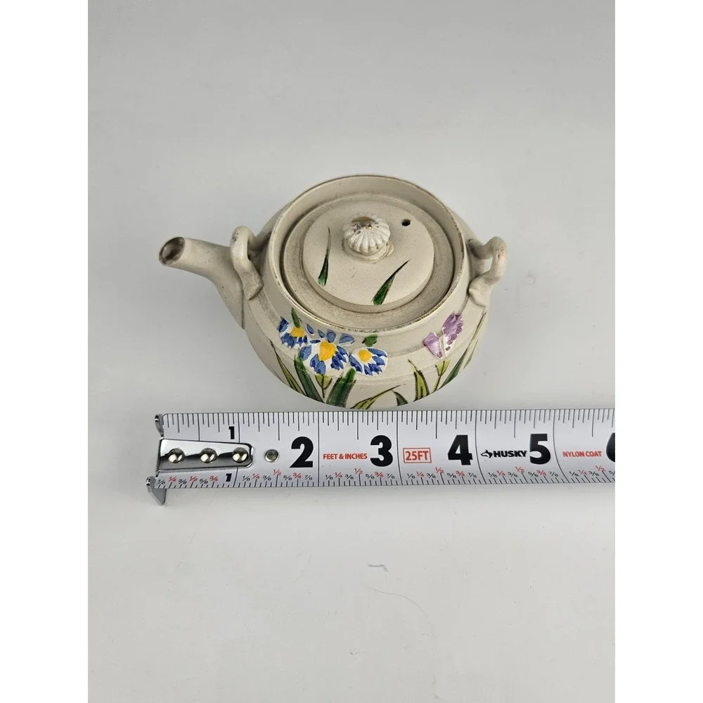 Vintage Japanese Floral Teapot Small Hand Painted Ceramic Made‎ Japan